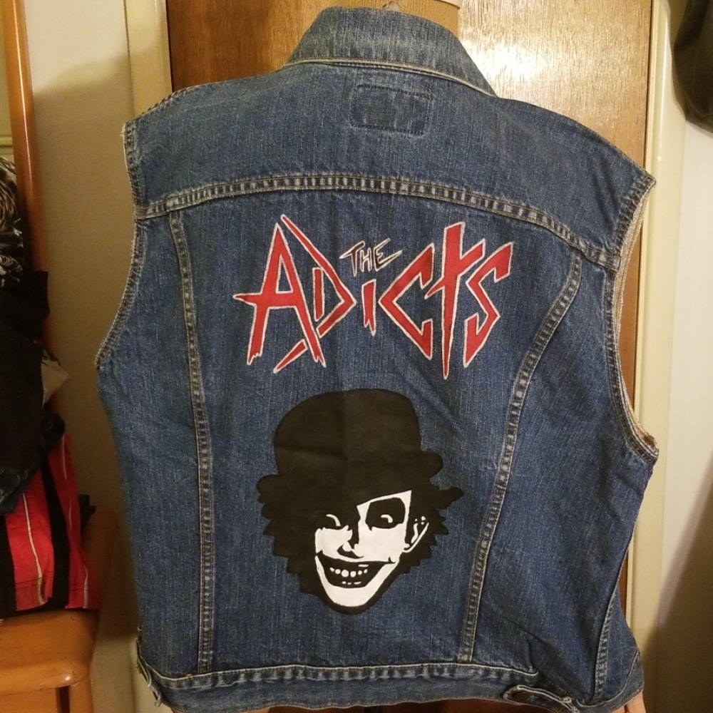 Custom hand painted The Adicts Punk Levi's Vest